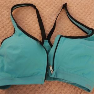 VS Sport Front Zip Sports Bra. Size: 36B. Color: Aqua